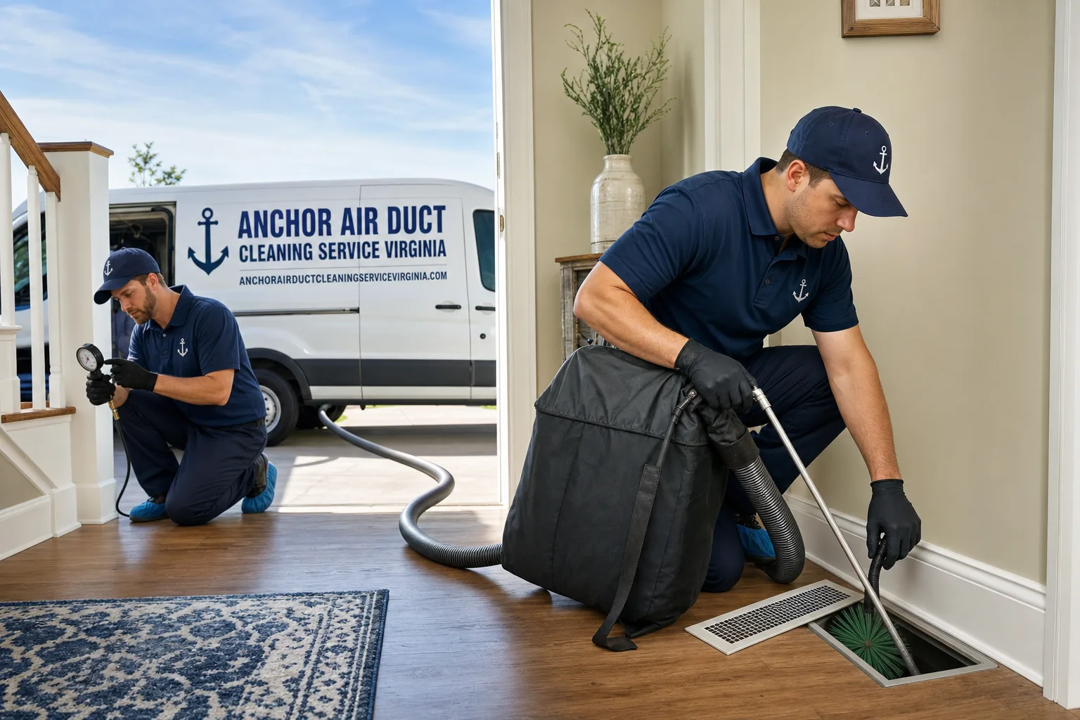 Anchor Air Duct Cleaning Service Virginia service vehicle and crew in Virginia, VA